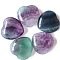 Natural Fluorite Display Decorations, Home Decoration Supplies, Heart, 25x25x10mm