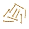 Ion Plating(IP) 304 Stainless Steel Connector Charms, Textured Bar Links, Real 18K Gold Plated, 15x2.5x1.2mm, Hole: 1.2mm