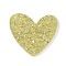 Acrylic Plastic Cabochons, Heart, Yellow, 37x39.5x2.5mm, Hole: 2.5mm