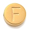 Ion Plating(IP) 304 Stainless Steel Beads, Flat Round with Letter, Golden, Letter F, 8x3mm, Hole: 1.6mm