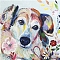 DIY Diamond Painting Kits, including Canvas, Resin Rhinestones, Diamond Sticky Pen, Tray Plate and Glue Clay, Dog Pattern, 400x300mm