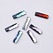 Flat Back K9 Glass Rhinestone Cabochons, Back Plated, Faceted, Rectangle, Mixed Color, 9x2.5x1.5mm