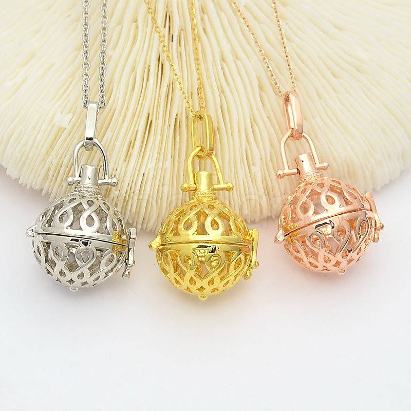 Cheap Filigree Brass Round Cage Ball Cage Pendants Online Store ...