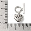 Brass Micro Pave Clear Cubic Zirconia Toggle Clasps KK-N254-82P-3