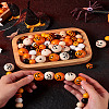 Craftdady 140Pcs Halloween Theme Painted Natural Wood Beads WOOD-CD0001-19-21