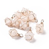 Natural Quartz Crystal Copper Wire Wrapped Pendants G-B041-02G-19-2