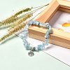 Natural Aquamarine Beads Stretch Bracelet Set for Men Women Girl Gift BJEW-JB06709-8