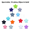 CHGCRAFT 84Pcs 14 Colors Silicone Beads SIL-CA0001-26-3
