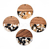 Transparent Resin & Walnut Wood Pendants RESI-TAC0017-75-A01-1