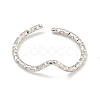 Non-Tarnish 304 Stainless Steel V-shape Open Cuff Ring for Women RJEW-A043-30P-2