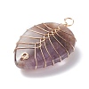 Natural Amethyst Pendants PALLOY-JF01293-03-3