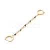 Colorful Cubic Zirconia Dangle Chains Double Hoop Earrings EJEW-C030-14G-2