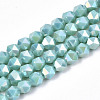 Electroplate Opaque Glass Beads Strands X-EGLA-T019-05O-1