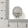 Brass Micro Pave Clear Cubic Zirconia Beads ZIRC-P119-14P-01-3