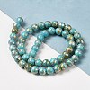 Synthetic Turquoise Dyed Camouflage Beads Strands X-G-E594-24O-A-2