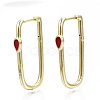 Brass Enamel Huggie Hoop Earrings EJEW-N011-33-NF-6