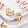 Rack Plating Brass Micro Pave Clear Cubic Zirconia Cuff Earrings EJEW-H147-05G-3