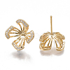 Brass Stud Earring Findings X-KK-T038-469G-2