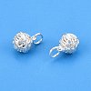 925 Sterling Silver Hollow Flower Round Ball Charms STER-T007-83S-1