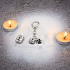 Pet Urn Key Chain Paw Print Urn Pendant Necklace Pet Cremation Jewelry Stainless Steel Paw Print Keychain Pet Keepsake Cat & Dog Urn with Storage Bag JX365A-5