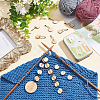  Number 1~10 Wooden Beaded Knitting Row Counter Chains & Charms Locking Stitch Makers DIY-NB0010-23-5
