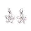 Star Brass Micro Pave Clear Cubic Zirconia Charms KK-G435-43P-2