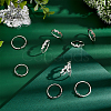 PandaHall Elite 10Pcs 5 Size Footprint Alloy Finger Rings for Women RJEW-PH0001-08-3