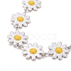 Enamel Daisy Link Chains Bracelet BJEW-P271-01P-3