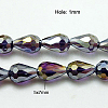 Electroplate Glass Beads Strands X-EGLA-D015-7x5mm-07-1