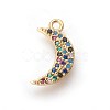 Brass Micro Pave Cubic Zirconia Pendants ZIRC-F098-36G-2