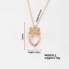 Elegant Brass Micro Pave Pink Cubic Zirconia Heart Pendant Necklace for Women TC1049-2-1