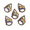 Rainbow/Pride Flag Theme Single Face Printed Aspen Wood Big Pendants WOOD-G014-02D-1