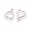 304 Stainless Steel Open Heart Charms STAS-F187-05P-1