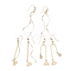 Lotus Flower Brass Chandelier Earrings Set for Girl Women EJEW-JE04631-1