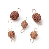 Round Natural Wood Connector Charms PALLOY-JF01994-01-4