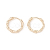 Brass Oval Beaded Hoop Earrings for Women KK-A158-04G-1