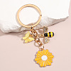 Resin & Alloy Enamel Butterfly/Flower/Bee Pendant Keychain WG18063-02-1