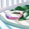 Acrylic Curved Tube Beaded Stretch Bracelet BJEW-JB07973-01-2