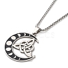 Moon Phase with Trinity Knot Pendant Necklaces NJEW-A023-05P-1