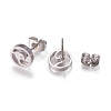 Tarnish Resistant 304 Stainless Steel Stud Earrings EJEW-N045-01P-3