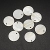 Dyed Natural Flat Round Shell Charms X-SHEL-P003-06A-1