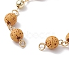 Dyed Natural Lava Rock Round Beaded Chain Bracelet Making AJEW-JB01206-02-2