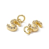 Real 18K Gold Plated Brass Micro Pave Clear Cubic Zirconia Charms KK-E068-VB452-S-3