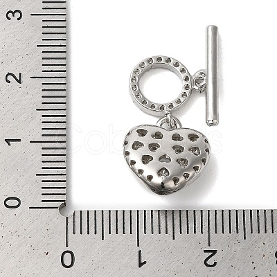 Brass Micro Pave Clear Cubic Zirconia Toggle Clasps KK-N254-82P-1