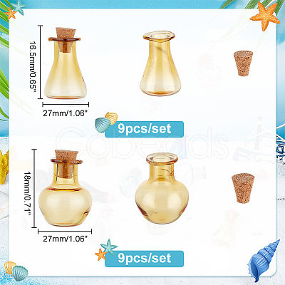 PandaHall Elite 2 Sets 2 Style Dollhouse Miniature Glass Cork Bottles Ornament DJEW-PH0001-29-1