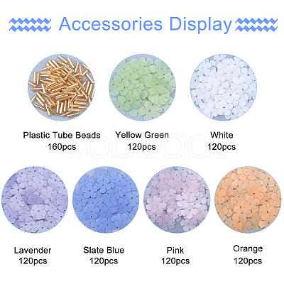 AHANDMAKER 720Pcs 6 Colors  Plastic Beads KY-GA0001-11-1