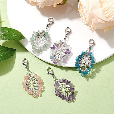 Natural & Synthetic Gemstone Pendant Decorations HJEW-JM01828-02-1