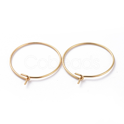 316 Surgical Stainless Steel Hoop Earring Findings STAS-J025-01B-G-1