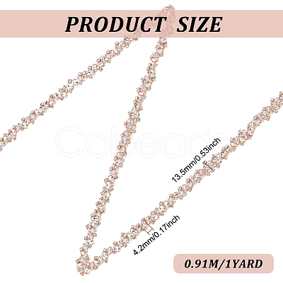 Fingerinspire 1 Yard Crystal Hotfix Rhinestone Bridal Belt Trim Chain DIY-FG0004-44B-1