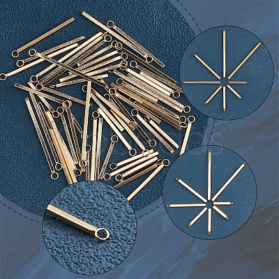 SUNNYCLUE 32Pcs 8 Style Brass Pendants KK-SC0003-03-1